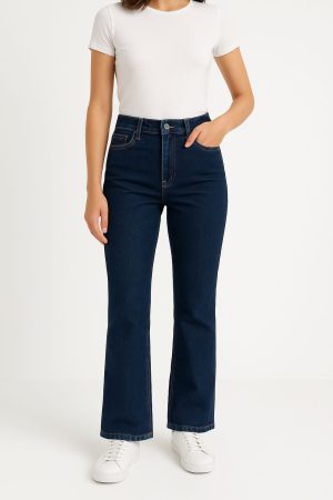 Nizam Women’s High-Rise Dark Blue Bootcut Jeans