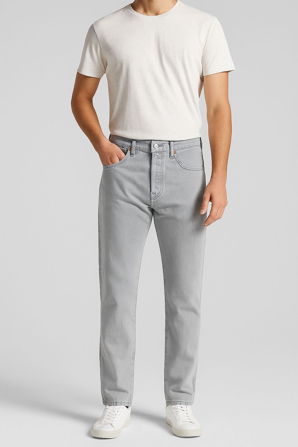 Levi’s Men’s 501® Classic Light Gray Straight Fit Jeans